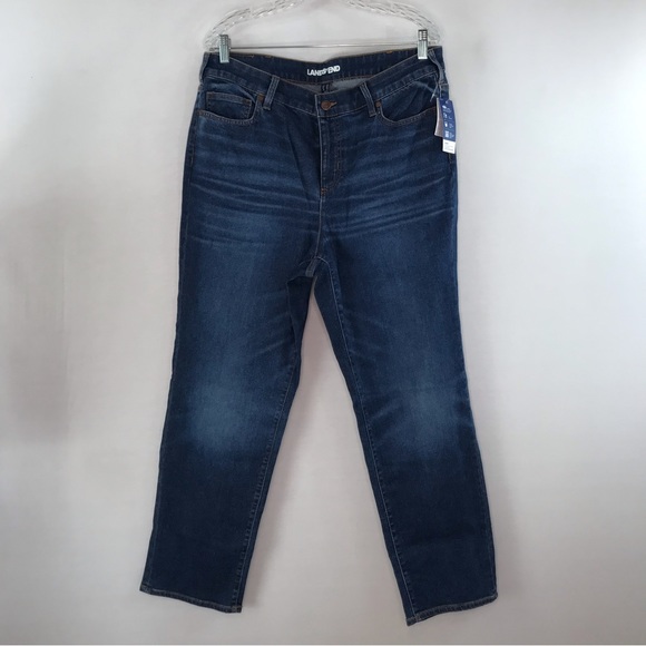 Lands' End Navy Blue NWT Straight Leg Jeans Size 18W - Picture 1 of 15